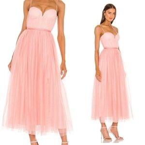 Sau Lee Revolve Selina Tulle Bustier Midi Ballerina Dress in Pink & Blush size 6